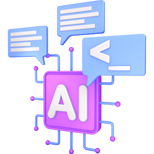 Ai chip with speech bubbles — win placement in ChatGPT and Google AI search results.