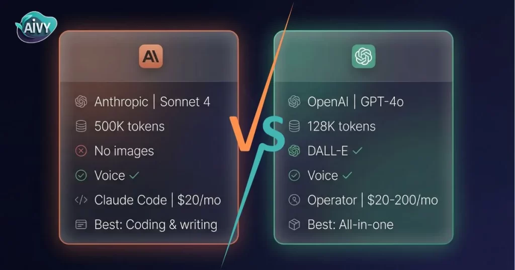 Claude vs ChatGPT comparison guide showing AI assistant features for Australian businesses 2026