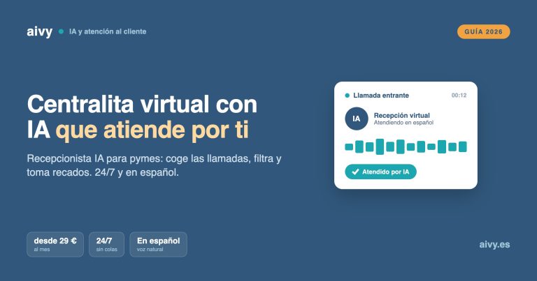 Centralita virtual con IA y recepcionista IA para pymes: atiende llamadas 24/7