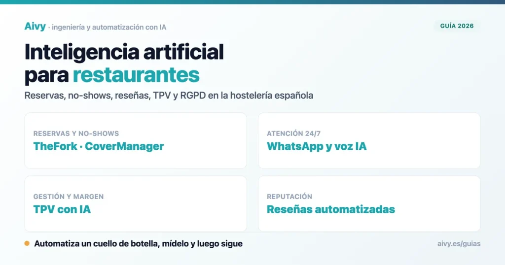 Inteligencia artificial para restaurantes: reservas, no-shows, reseñas y TPV en la hostelería española