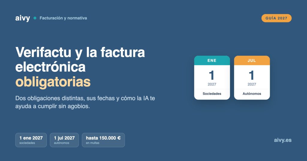 Verifactu y la factura electrónica obligatoria: fechas 2027 para sociedades y autónomos